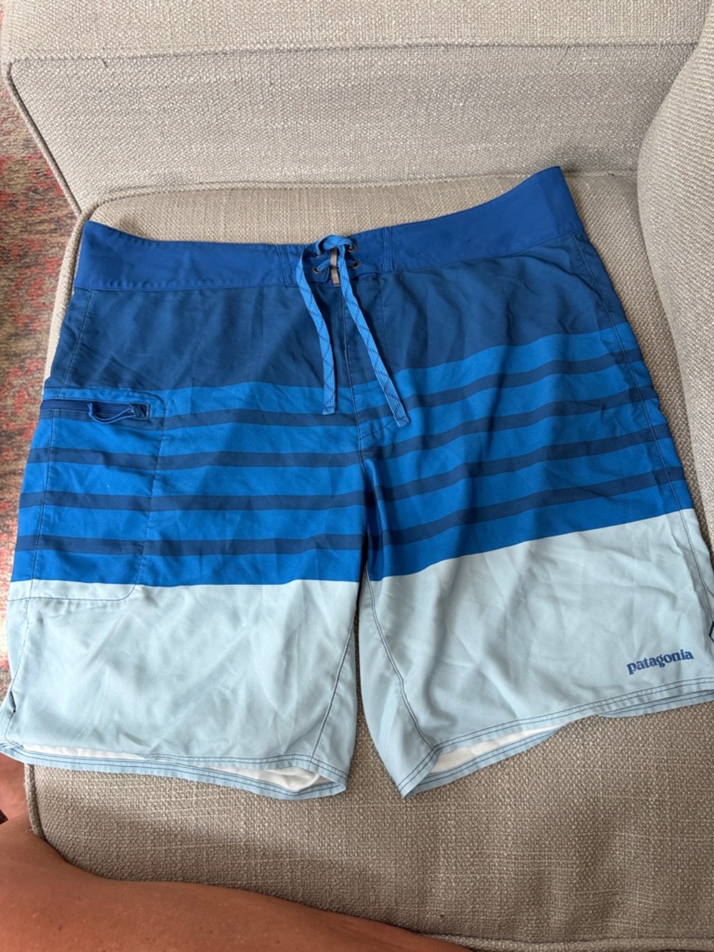 Patagonia Men’s Two-Tone Blue Striped Board Shorts